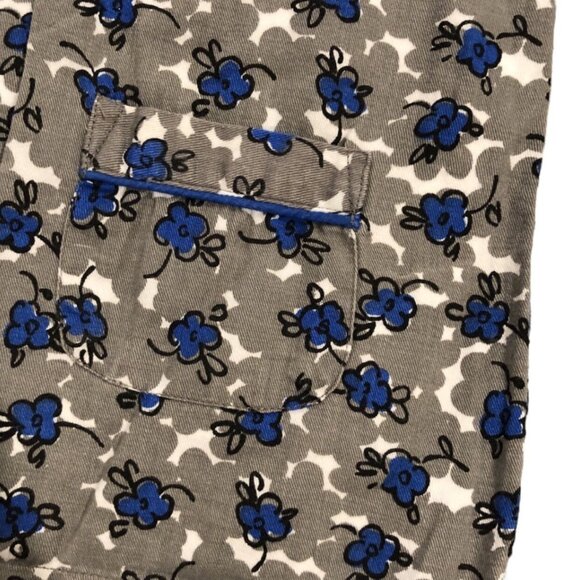 Baby Boden 6-12m Grey & Blue Floral Pretty Collar Dress - Picture 4 of 5